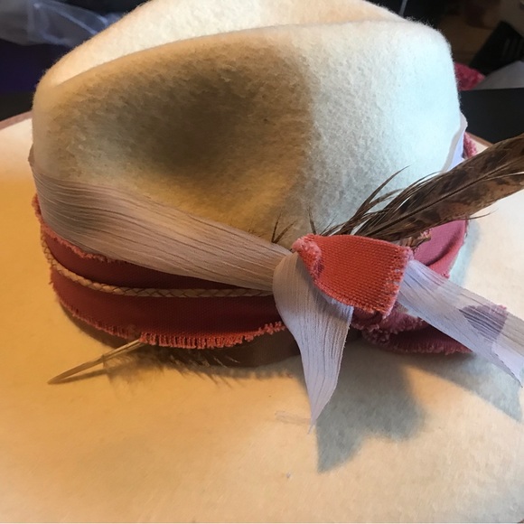 NWT 100% wool hat upcycled Western, boho, cowboy, Festival, beach,concert. - Picture 3 of 10